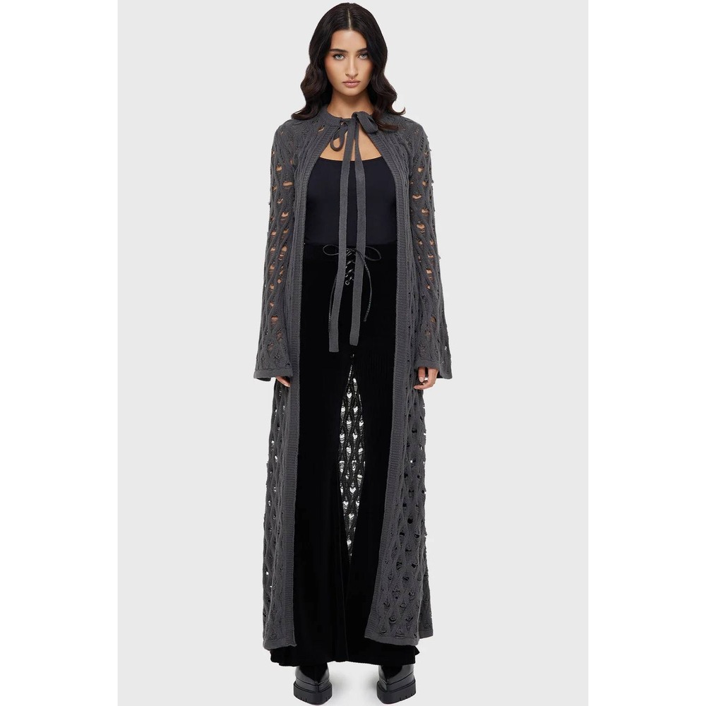 Killstar nymeria gray knit cardigan‎ duster